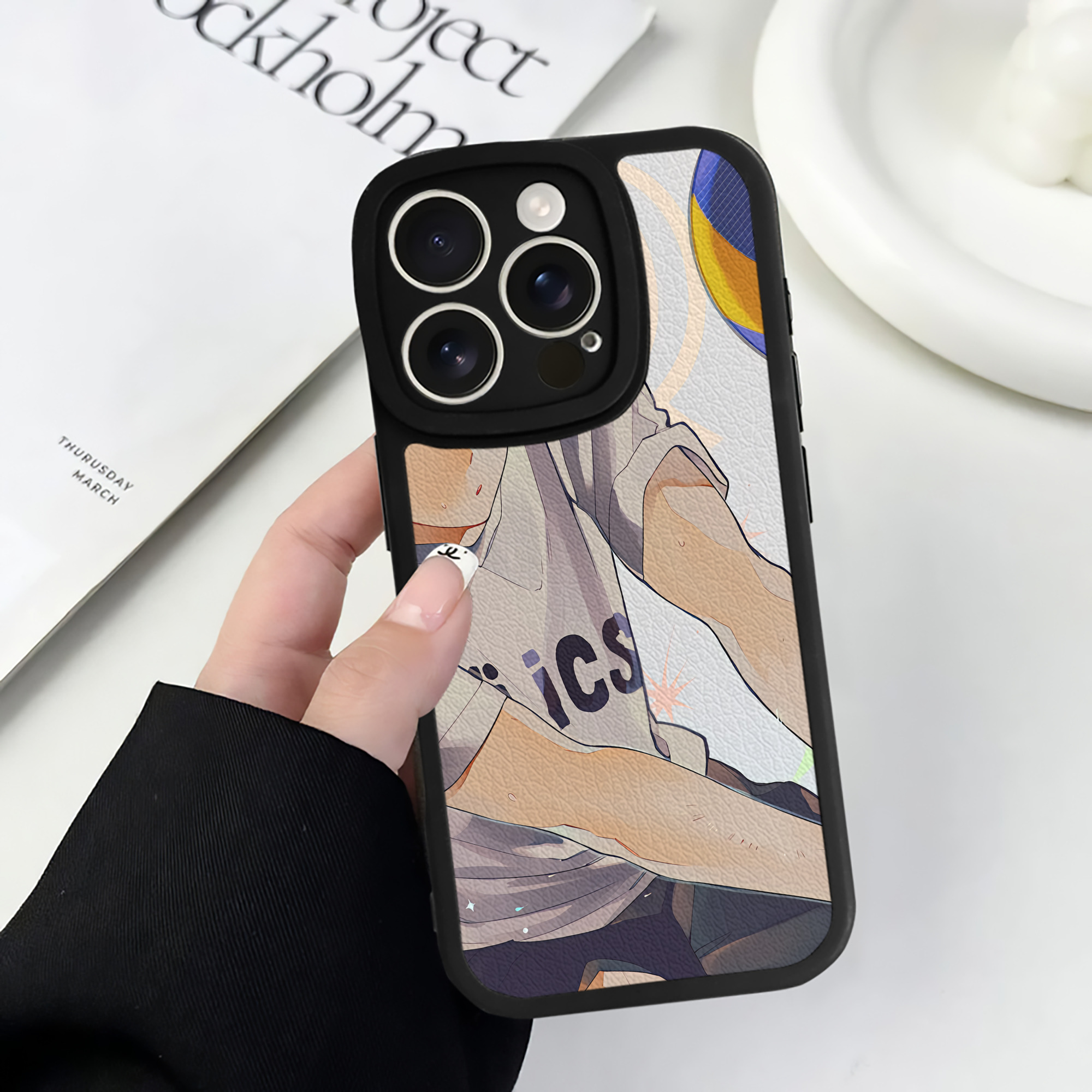 （画像用） ハイキュー!! Haikyu!! 【iPhone 16シリーズ対応】シリコンスマホケース（レザー調） 材質：シリコン